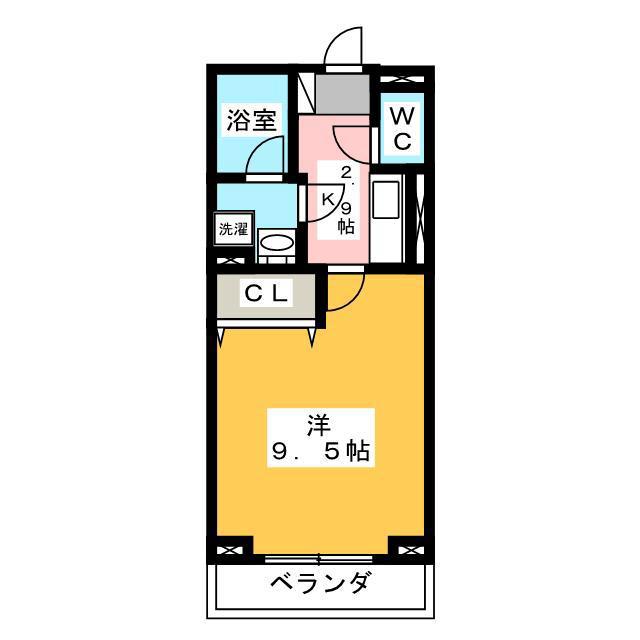 フォーブル白鷺(1K/3階)の間取り写真
