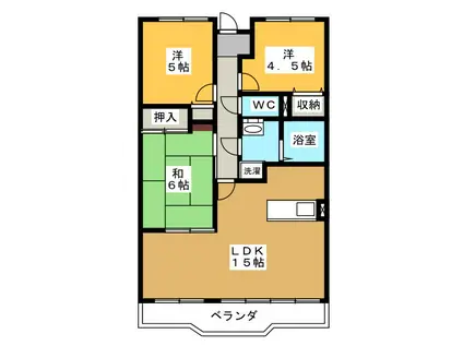 KAGAMIHARAヒルズ(3LDK/1階)の間取り写真