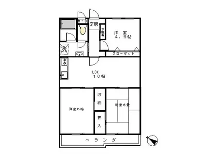 プレシールハイム(3LDK/3階)の間取り写真