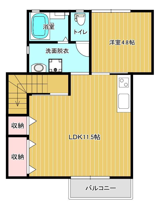 ライジングS5(1LDK/2階)の間取り写真