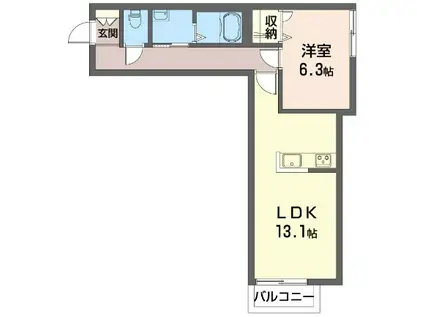 フェリーチェ(1LDK/1階)の間取り写真