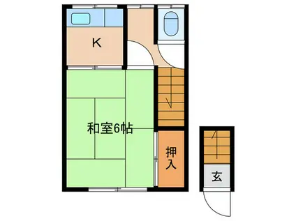 井出荘(1K/2階)の間取り写真