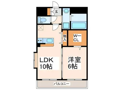 MKエステート(1LDK/3階)の間取り写真