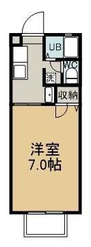 エスポワール千草B(1K/2階)の間取り写真