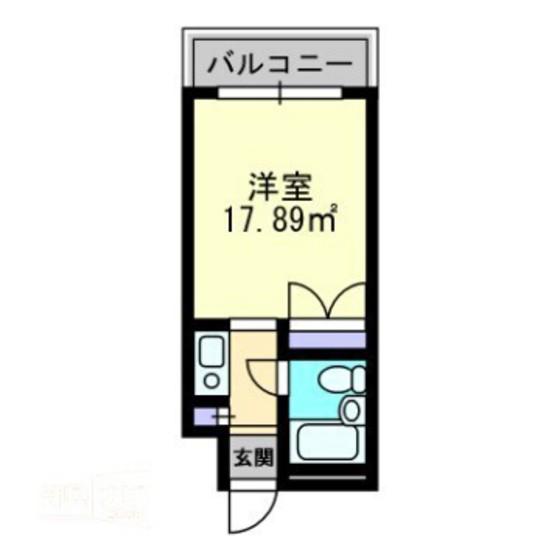 アルファ清心町(1K/1階)の間取り写真