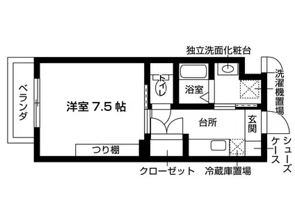 モルゲンレーテ(1K/1階)の間取り写真