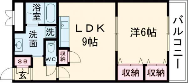 住吉マンション(1LDK/3階)の間取り写真