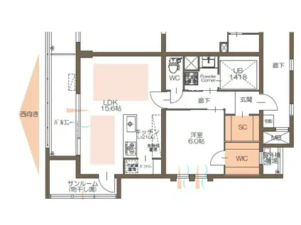 GRANDGRACE富ケ丘(1LDK/3階)の間取り写真