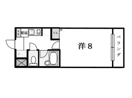 ウィング(1K/3階)の間取り写真