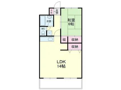 キャトルセゾン(1LDK/9階)の間取り写真