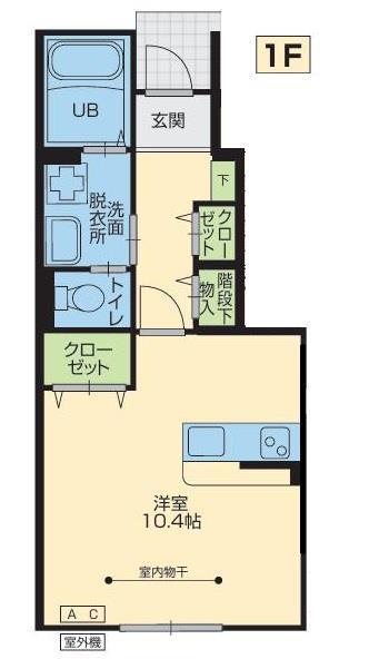 VISTAI(ワンルーム/1階)の間取り写真