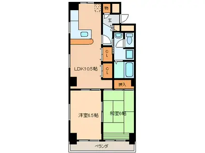 フリージア(2LDK/7階)の間取り写真