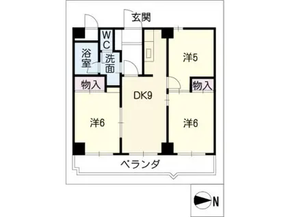 セルシオン種瀬(3DK/8階)の間取り写真