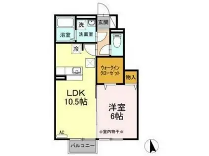 REGULUSII(1LDK/1階)の間取り写真