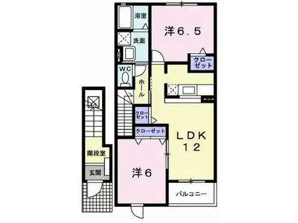 パストラルII(2LDK/2階)の間取り写真