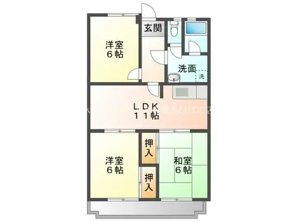 第2橋本マンション(3LDK/4階)の間取り写真