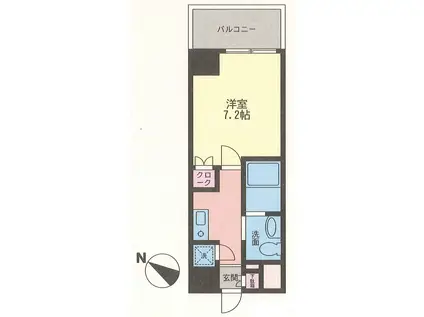 グラン・アベニュー藤沢(1K/2階)の間取り写真