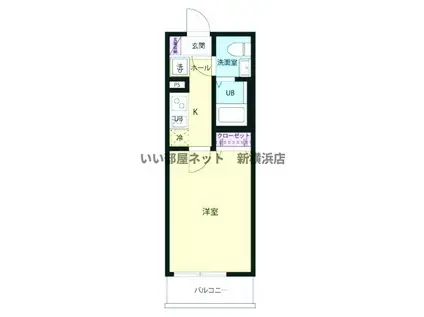 アンジュ淵野辺(1K/2階)の間取り写真