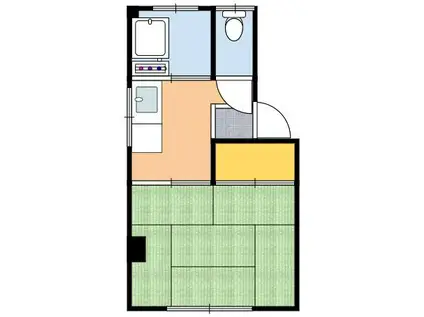 牧野荘(1K/2階)の間取り写真
