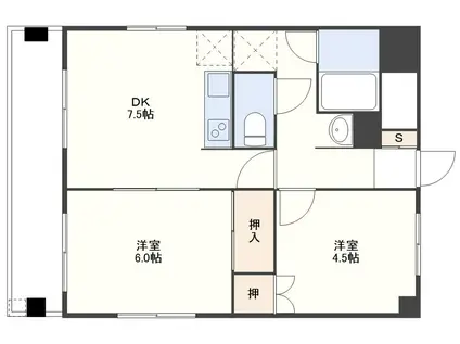 アベニュー上小島(2DK/4階)の間取り写真