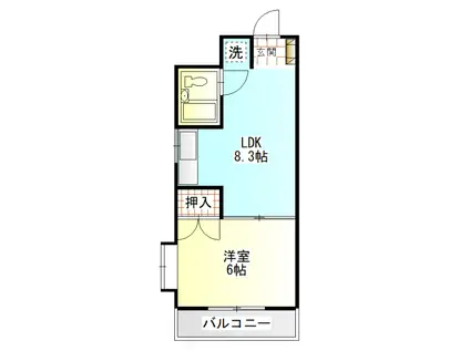 アーク城山(1LDK/3階)の間取り写真