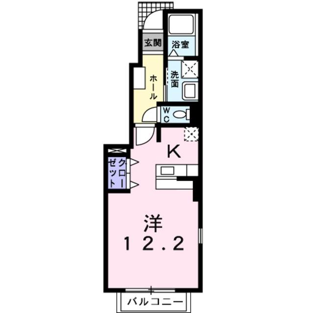 FOREST出島(1K/1階)の間取り写真