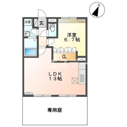 プレサス(1LDK/1階)の間取り写真