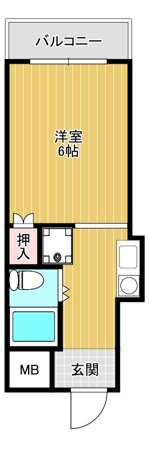 サントロペ(1K/3階)の間取り写真