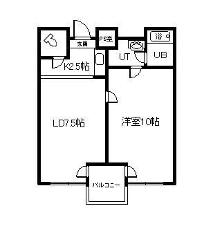 リオ・グランデ(1LDK/2階)の間取り写真