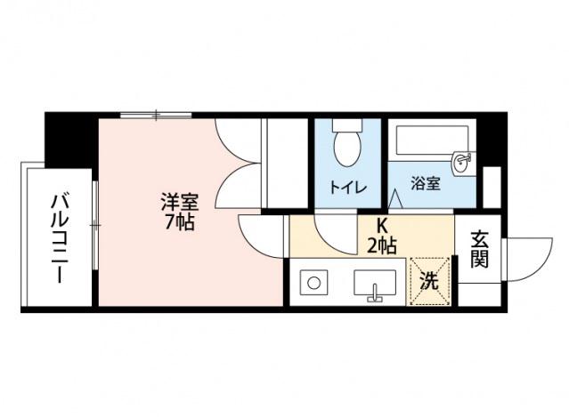 THE KAMINOBORI(1K/4階)の間取り写真
