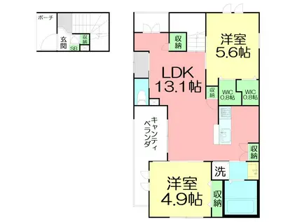 MAISON QUATTRO(2LDK/2階)の間取り写真