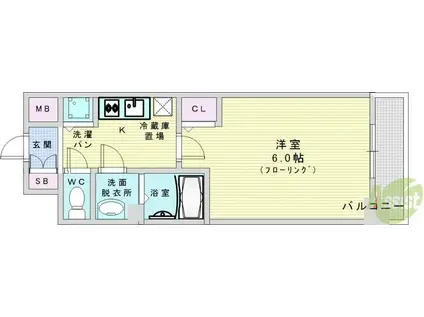 プレサンス天満橋チエロ(1K/5階)の間取り写真