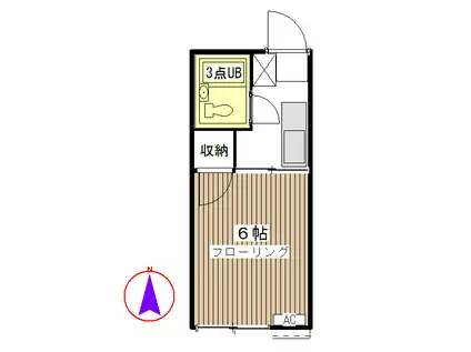 シェルハウス妙蓮寺A(1K/2階)の間取り写真