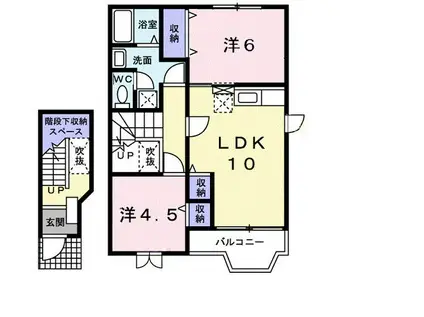 ひまわりIII(2LDK/2階)の間取り写真