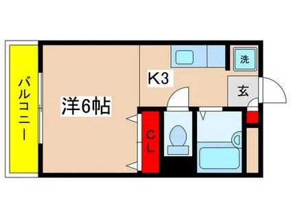 第2百合サロン(1K/2階)の間取り写真