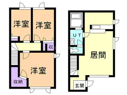 ディアス・パルモ虹ヶ丘A(3LDK/1階)の間取り写真