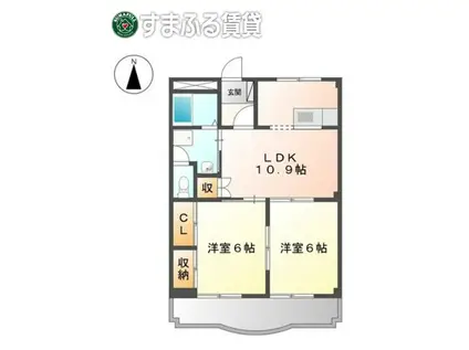 ラジョリーメゾン(2LDK/3階)の間取り写真