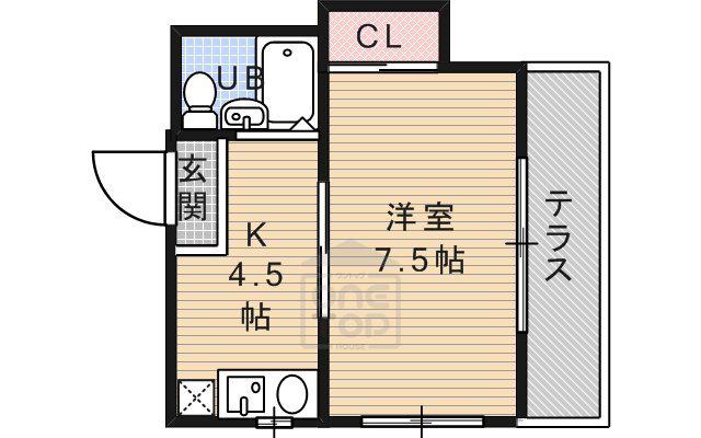 春日薩摩マンション(1K/3階)の間取り写真