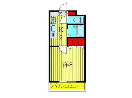 アレックスアキラ(1K/2階)の間取り写真