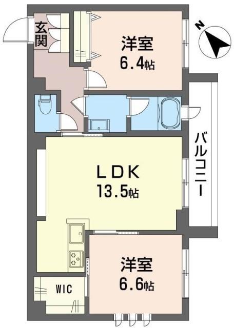 トリシューラ タキザカ(2LDK/2階)の間取り写真