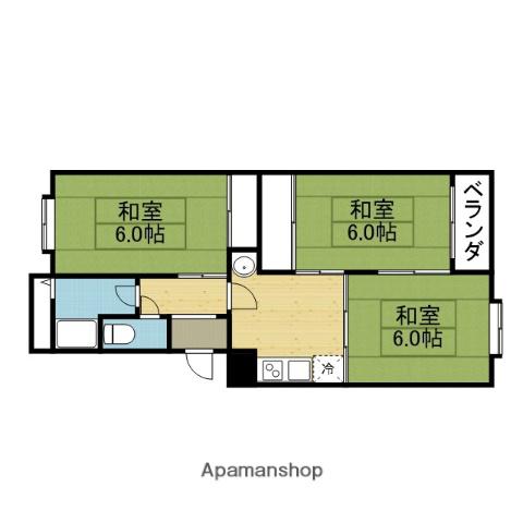 深江橋コーポE棟(3K/4階)の間取り写真