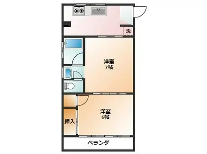 コーポITO(2K/2階)の間取り写真