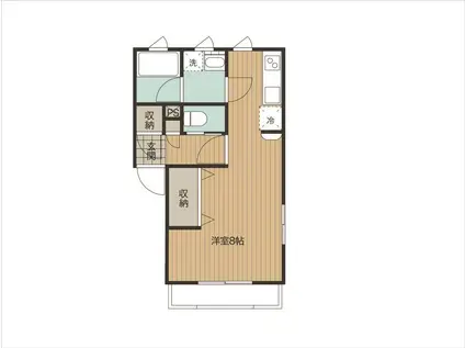 CORDONA9(1K/1階)の間取り写真