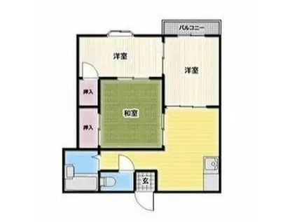 サンバンプ鎌ヶ谷(3DK/1階)の間取り写真