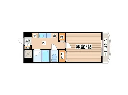 リバーシティ上杉(1K/4階)の間取り写真