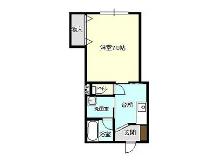 サンライズ(1K/1階)の間取り写真