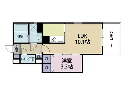 リアンレガーロ東比恵ステーション(1LDK/5階)の間取り写真