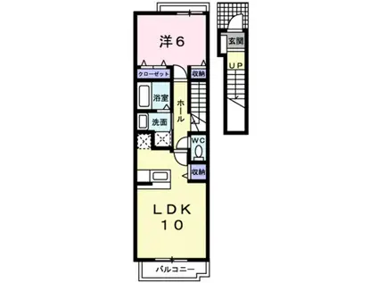 コンフォート フジ 野洲市小篠原(1LDK/2階)の間取り写真