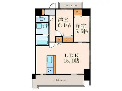 白銀1丁目マンション工事(2LDK/3階)の間取り写真