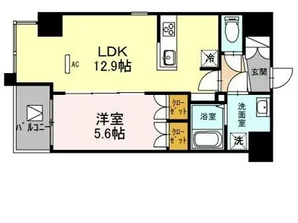リベラーレ中野(1LDK/9階)の間取り写真